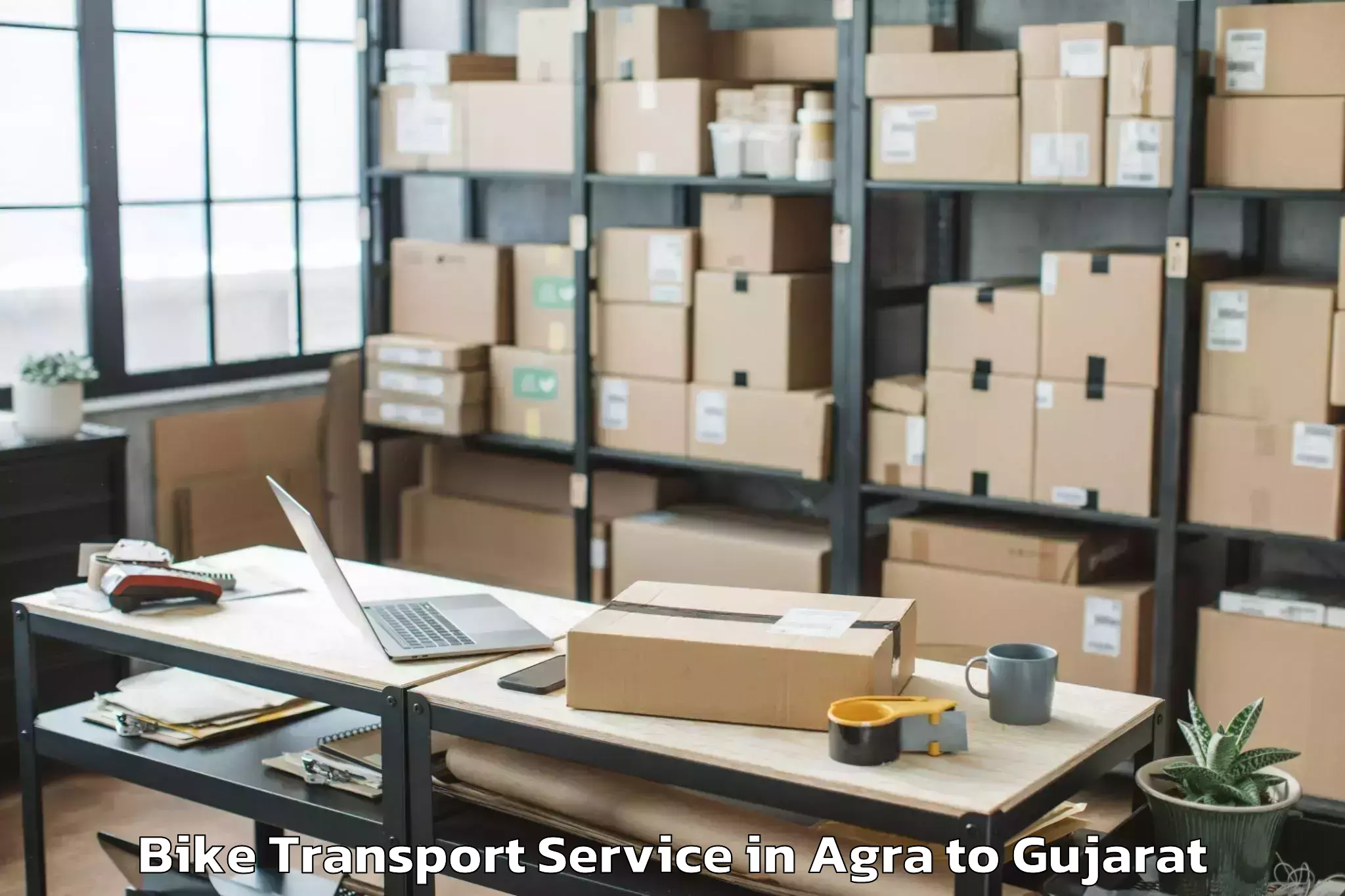 Affordable Agra to Gidc Bike Transport